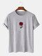 Mens Rose Graphics 100% Cotton Casual Short Sleeve T-Shirt - Grey