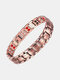 1 Pcs Fashion Casual Bronze Plated Magnet Men's Bracelet Detachable Double Row Magnetic Therapy Bracelet - Black Red