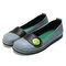 Plus Size Women Bean Shoes Splicing Slip On Casual Flats - Blue