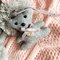 Lolita niedliche handgemachte Baumwollbär-Anhänger-Halskette - Grau