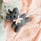 Lolita Cute Handmade Cotton Bear Pendant Necklace - Deep gray