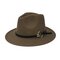 Unisex Felt Wild Warm Dress Hat Outdoor Windproof Belt Ring Buckle Bucket Cap - Khaki