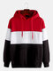 Mens Brief Style Hit Color Warm Casual Hoodies - Red