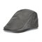 Men Winter Adjustable Thickening Leather Warm Comfortable Vintage Outdoor Casual Beret Cap - Grey