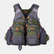 Men Polyester Fishing Vest Breathable Reflective Tactical Vest Multi-pocket Backpack - Army Green