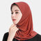 Muslim Hijab Scarf Women Solid Crystal Hemp  - Brown