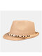 Men Straw Casual Vacation All-match Breathable Sunshade Top Hats Flat Hats - Khaki