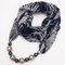 Bohemian Printed Chiffon Multi-layer Necklace Handmade Beaded Tassel Pendant Scarf Necklace - 04