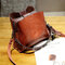 Women Vintage Faux Leather Crossbody Bag Shoulder Bags Bucket Bags - Brown