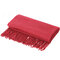 Women Men Vintage Warm Cashmere Blend Scarf With Tassel Winter Soft Shawls Solid Scarves - Red