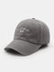 Unisex Washed Made-old Cotton Rose Letter Printing Fashion Sunscreen Baseball Caps - Gray