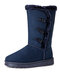 Women Winter Hasp Warm Lining Soft Comfy Mid Calf Snow Boots - Blue