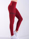 Famous Tiktok Striped Print Sport Yoga Hip Lift Leggings For Women - Red