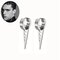 Punk 1PC Ear Drop Earring Triangle Hollow Round Geometric Drop Fashion Jewelry for Men - Silver