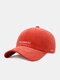 Unisex Corduroy Letter Numbers Pattern Embroidery All-match Breathable Baseball Cap - Orange Red