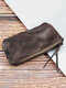Men Retro Genuine Leather Old Coin Purse Wallet - Coffee