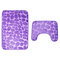 2pcsフランネル便座ふたバスラグSoftフロアホーム滑り止めライナーメモリーフォーム耐久性のあるカバーシャワーカーペットバスルームマットセット - 紫