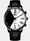 6 Colors Leather Men Vintage Business Watch Decorated Pointer Quartz Watch - #01