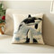 ミニマリストの黒と白のクジラパターンリネン枕カバーソファ家の装飾のオフィス枕カバー - ＃2