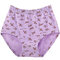 Cotton Large Size High Waisted Underwear - Purple 1