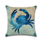 Fodera per cuscino in cotone e lino con stampa granchio Ocean Octopus Sea House Federa per divano quadrato per auto - #5