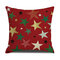 Cojín de lino de árboles de Navidad de estrella de rayas clásicas Caso Funda de cojín de sofá para el hogar Navidad diciembre - #2