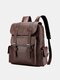 15.6 Inch Laptop Backpack Large Capacity Vintage Buckle Backpack - Coffee