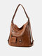 JOSEKO Women's Microfiber Retro Casual Backpack Soft Leather Simple Shoulder Bag - Brown