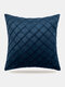 1 PC Velvet Solid Lattice Decoration In Bedroom Living Room Sofa Cushion Cover Throw Pillow Cover Pillowcase - Blue