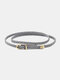 Women 100cm Faux Leather Casual Retro Fashion Woven Alloy Pin Buckle Belts - Gray