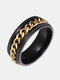 Titanium Steel Rotate Stylish Chain Ring For Men - Gold