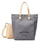 2PCS Casual Canvas Handbag Crossbody Bag Shoulder Bags Handbag - Gray