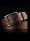Men 110cm Faux Leather Business Fashion Retro Pin Buckle Jeans Belts - Coffee