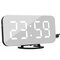 Creative Alarm Clock LED Display Electronic Snooze Digital Backlight Mute Mirror  - White