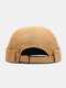 Unisex Cotton Solid Color Stylish Simple All-match Adjustable Brimless Beanie Landlord Caps Skull Caps - Khaki