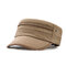 Mens Vintage Summer Sunshade Brim Flat Cap Breathable Washed Cotton Sun Hat Outdoor Sports Cap - Coffee