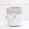 Oxford Cloth Travel Cosmetic Organizer Color Cylinder Drawstring Cosmetic Bag - White 2
