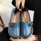Tamanho grande de forma suave multi - usar cor pura loafers planos - azul