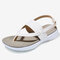 Women Wearable Buckle Strap Hiking Strappy Casual Beach Sandals - White