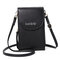 Women Multi-function Solid Ring Phone Bag Shoulder Bag Square Bag Purse - Black