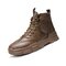 Men Warm lining Hard Wearing Non-slip Lace Up Brief Casual Boots - Brown