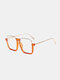 यूनिसेक्स मेटल फुल स्क्वायर फ्रेम पीसी हाफ फ्रेम एंटी-ब्लू लाइट एंटी-यूवी धूप का चश्मा - #08