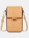 Women PU leather Clutch Bag Card Bag Multi-Pocket Crossbody Phone Bag - Pink
