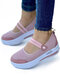 Zapatos de lona para caminar de color sólido elástico para mujer Banda, cómodos, informales, de gran tamaño, con estrellas - Rosado