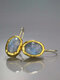 Vintage 22K Gold Plated Women Earrings Natural Moonstone Pendant Earrings - Gold