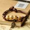 Ethnic Cat Hand-woven Ceramic Beads Bracelet Geometric Hollow Leaves Pendant Bracelet - 3