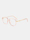 Unisex Resin Full Square Frame Anti-blue Light Eye Protection Vintage Flat Glasses - Pink