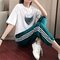 Loose Short-sleeved Cotton Sportswear Two-piece Casual Suit - Photo Color