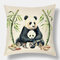 1 pieza de lino Lovely Panda Patrón Juegos Olímpicos de Invierno Beijing 2022 decoración en dormitorio sala de estar sofá funda de cojín funda de almohada - #01