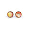 Trendy Stereoscopic Fish Scale Polarized Light Stud Earrings Metal Round Gemstone Earrings - #2